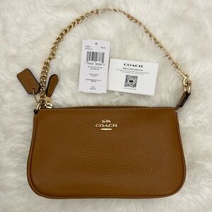 NWT Coach Nolita 19 Chain Pouch - Tan Leather Retails $218
